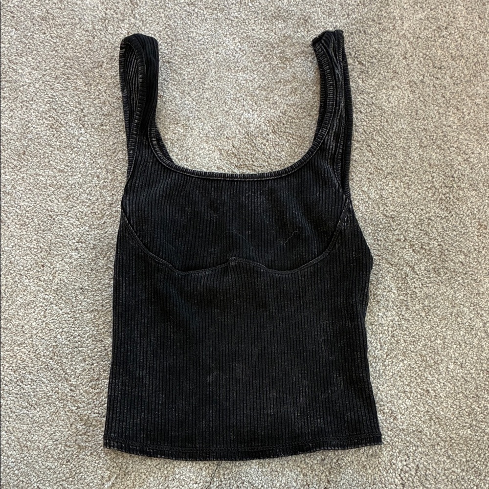 Target Black Acid Washed Ribbed Tank Top